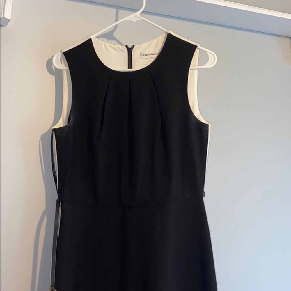 Calvin Klein black and white dress